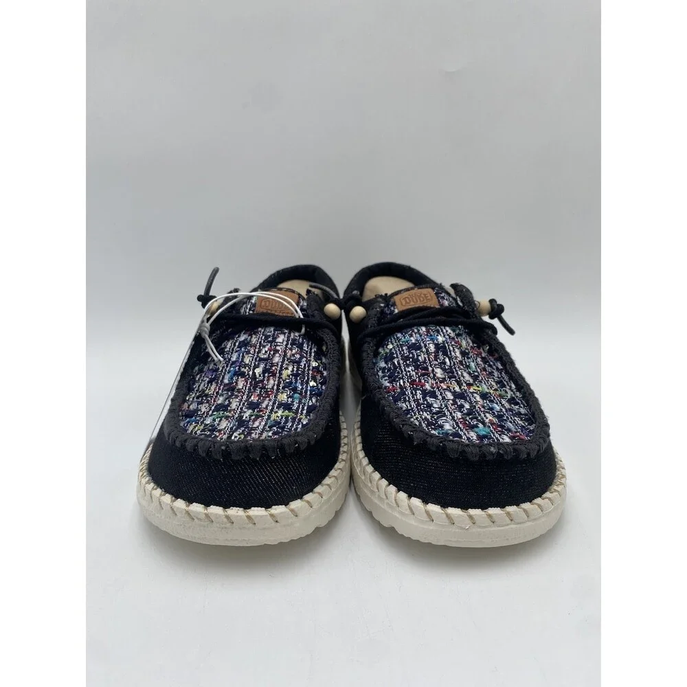 Hey Dude WENDY FUNK CRAFTED TWEED Women's NEW Casual Shoes Black Multiple Sizes